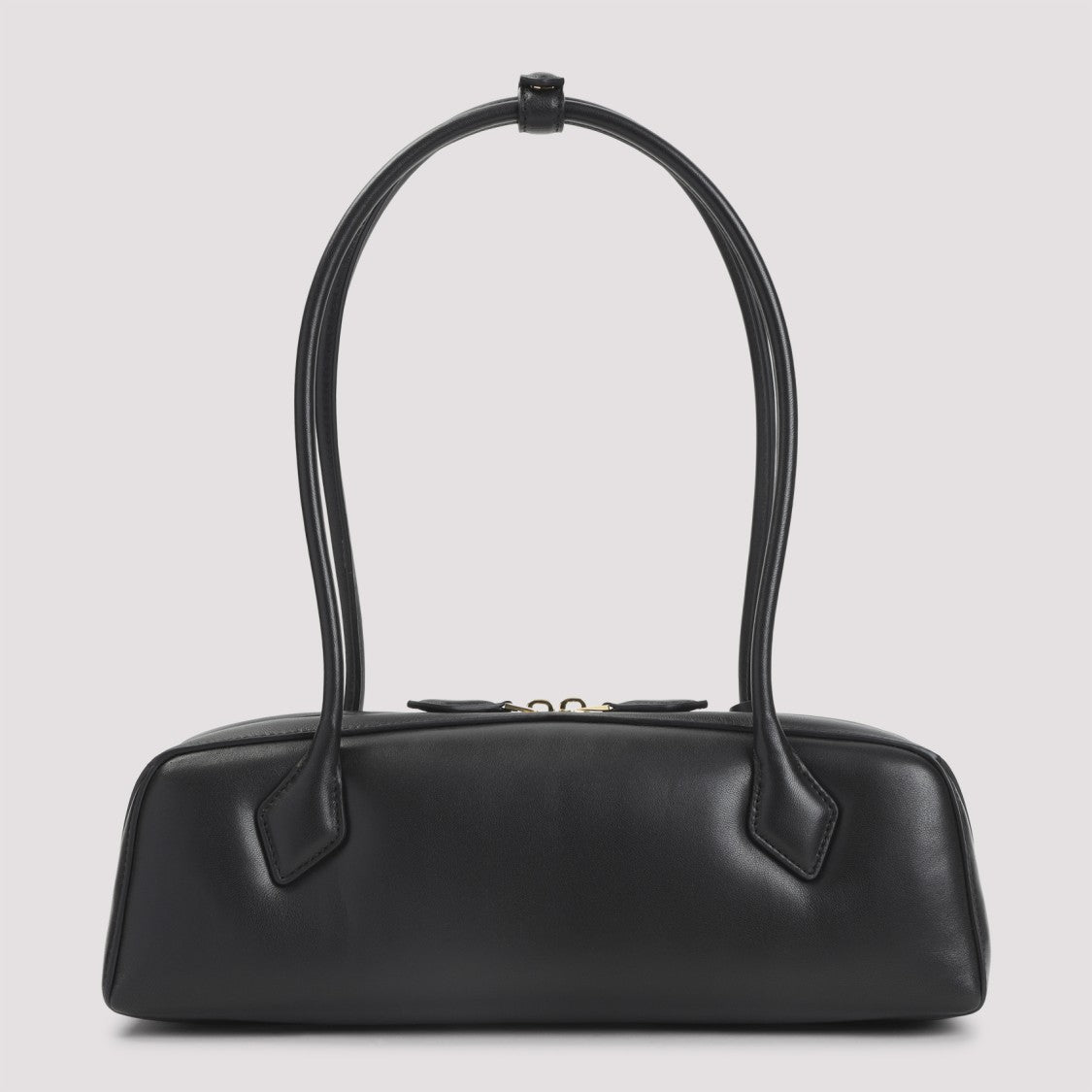 Alaïa Rectangular Black Lamb Leather Shoulder Bag With Gold Hardware