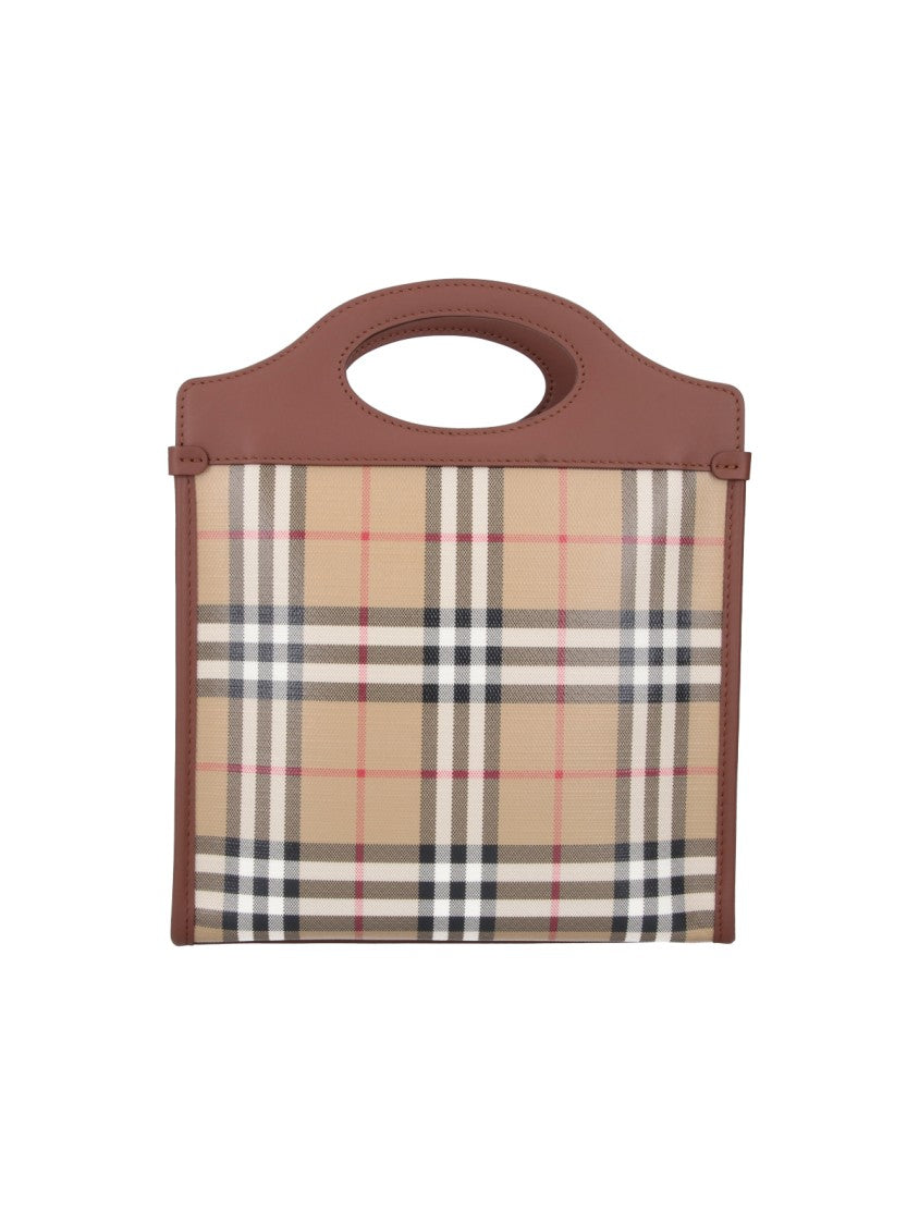Burberry Multicolor Check Cotton Mini Pocket Tote Bag