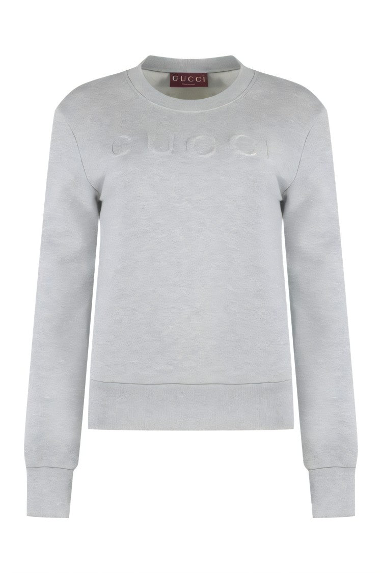 Gucci Long-Sleeve Crew Neck Gucci Top With Subtle Logo