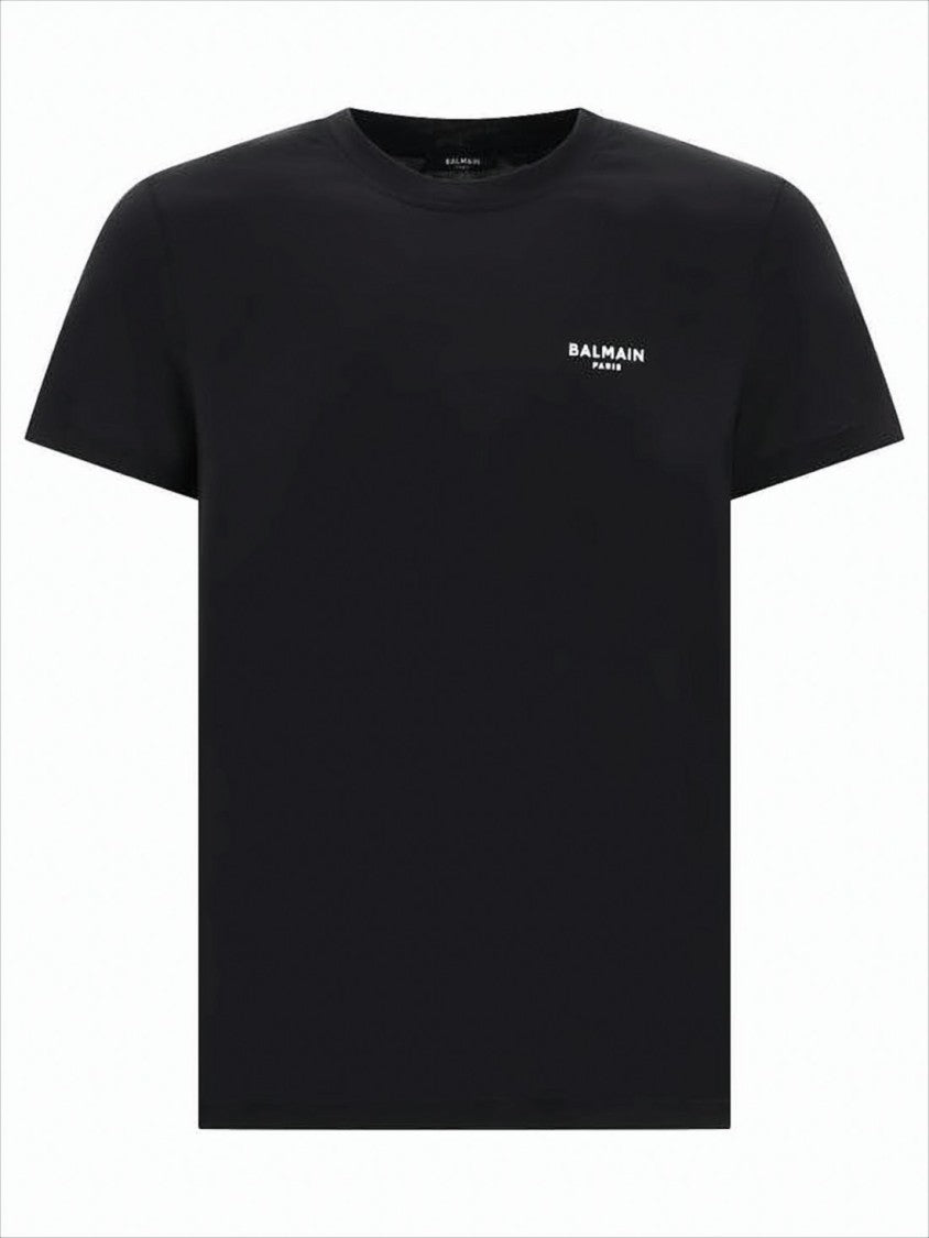 Balmain Minimalist Black Crew Neck T-Shirt With Logo Detail