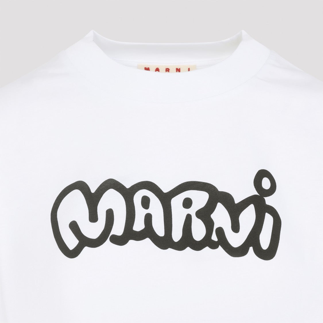 Marni Lily White Cotton Boxy Crop T-Shirt