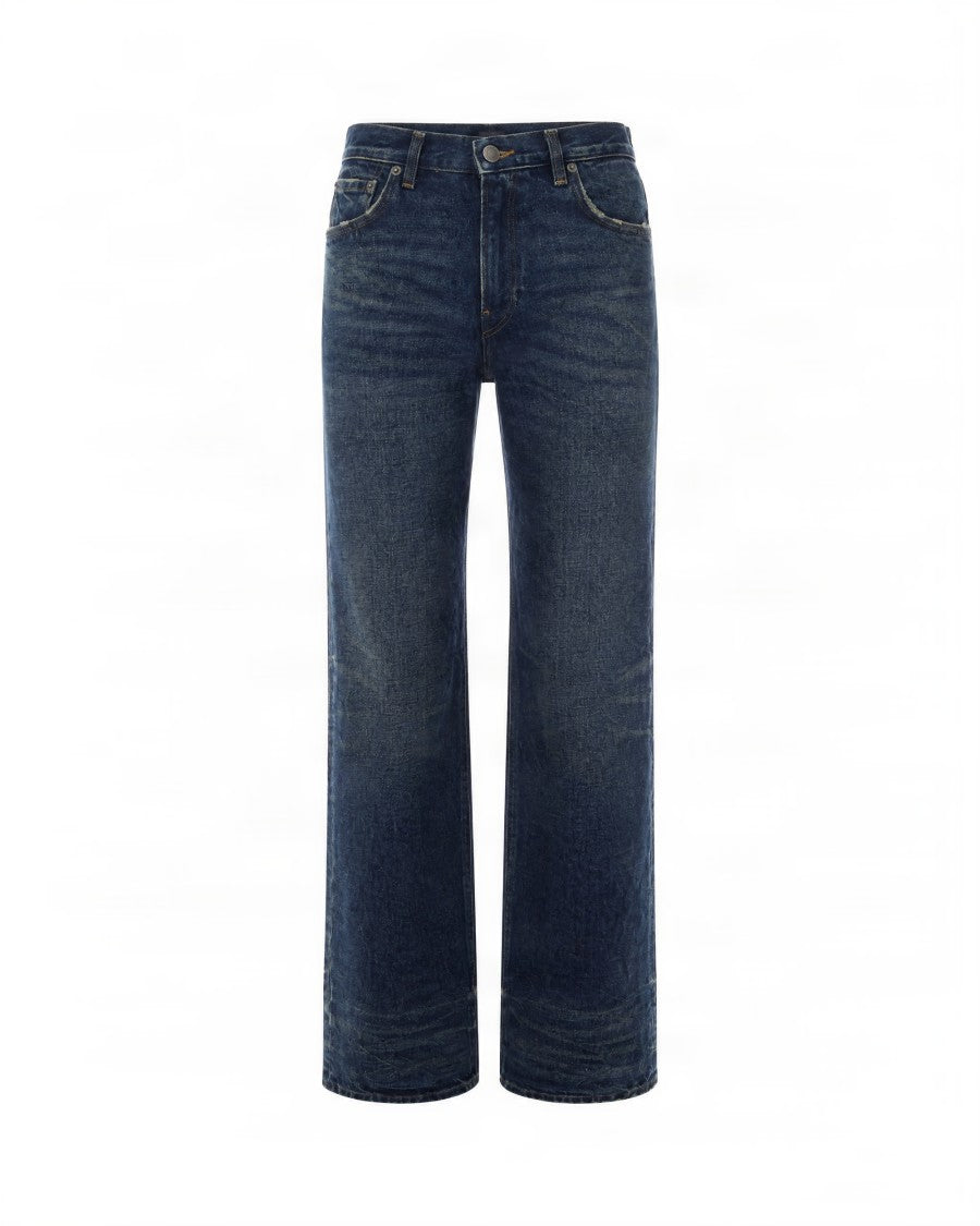 Haikure Dark Blue High-Waisted Straight-Leg Jeans