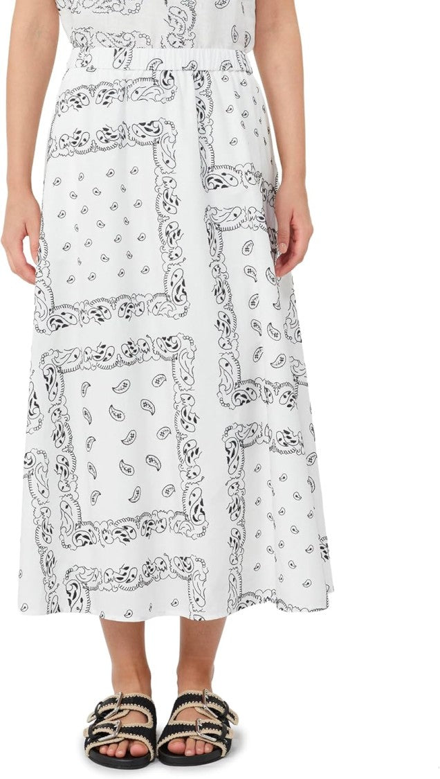 Max Mara White Polyethylene Pleated Midi Skirt