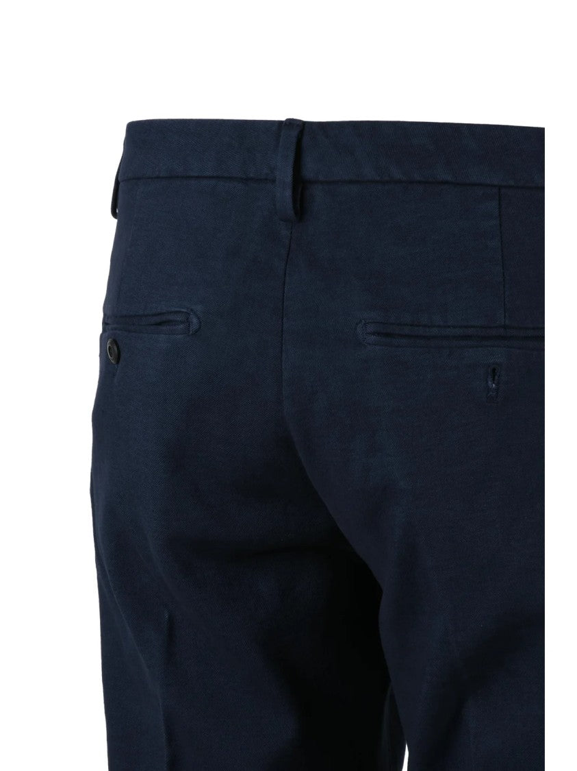 Dondup Blue Spiritissimo Tailored Stretch Cotton Trousers