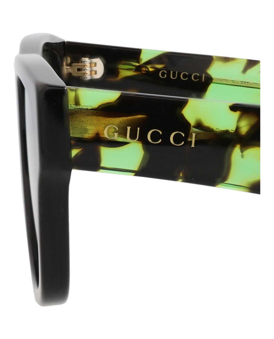 Gucci Square-Frame Recycled Acetate Sunglasses With Jewel-Toned Velvet Case