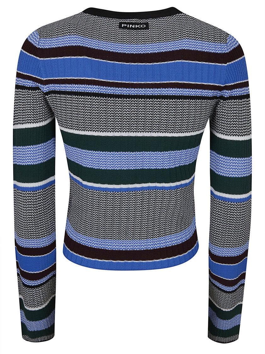Pinko Cropped Ribbed Knit Sweater