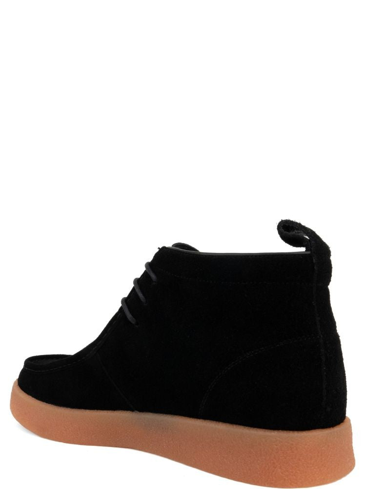 Sergio Moretti Black Lace-Up Suede Ankle Boots