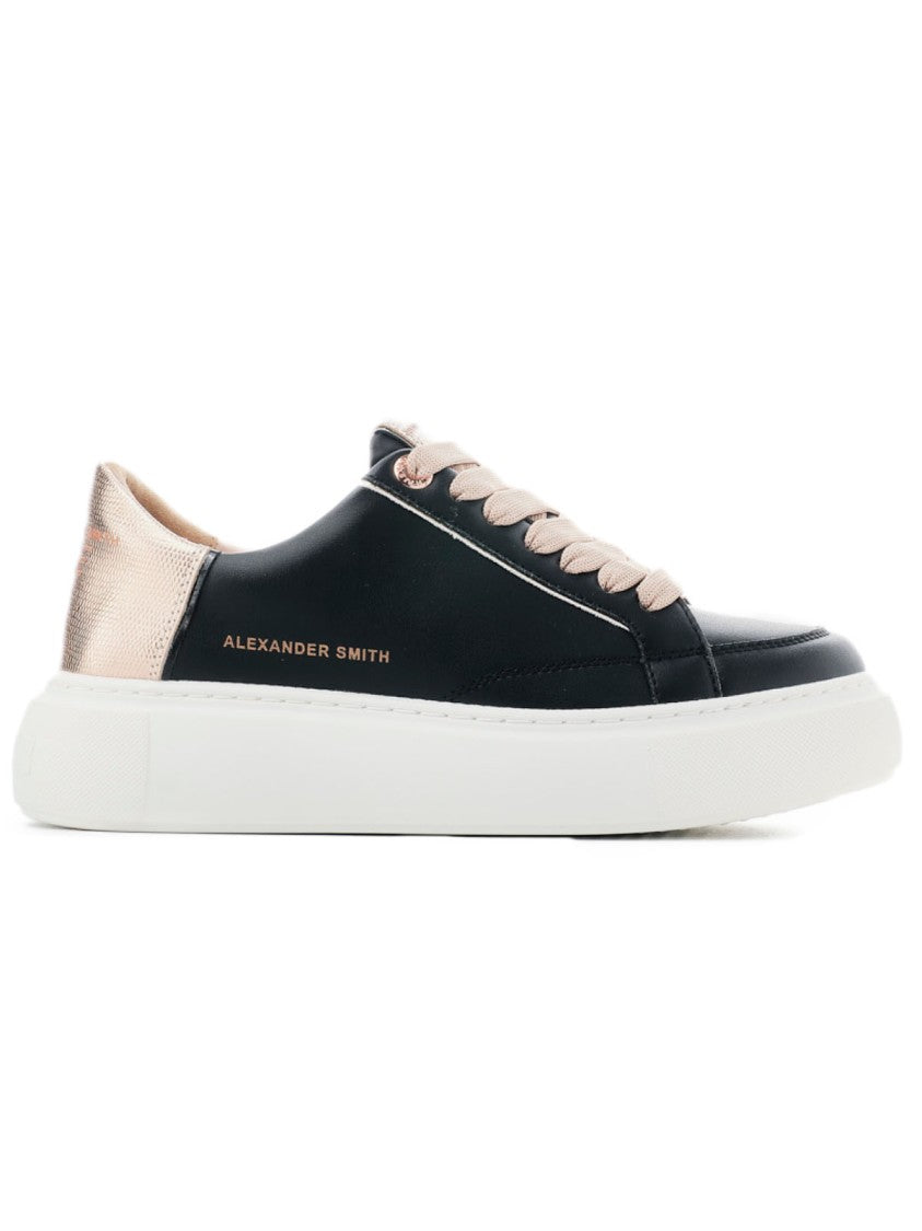 Alexander Smith Black Vegan Sneakers With Pink Platinum Spur