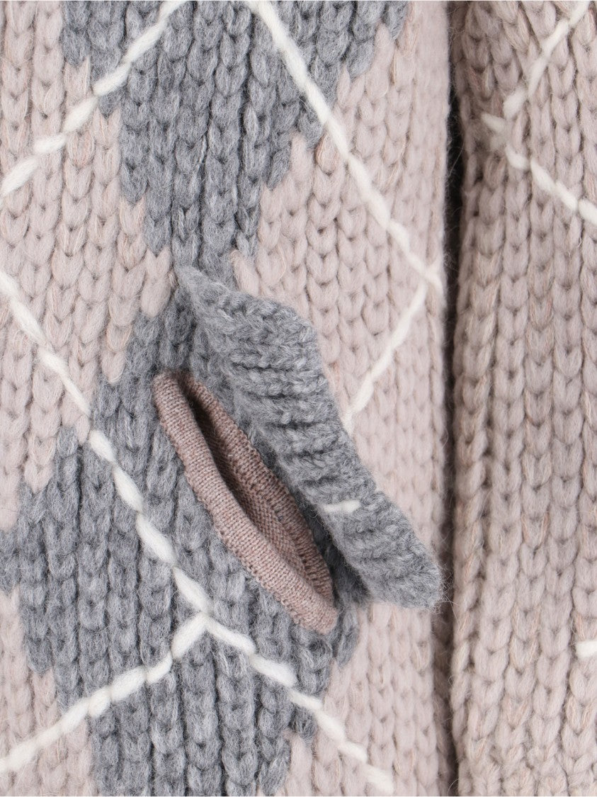 Ermanno Scervino Argyle Knit Cardigan – Beige