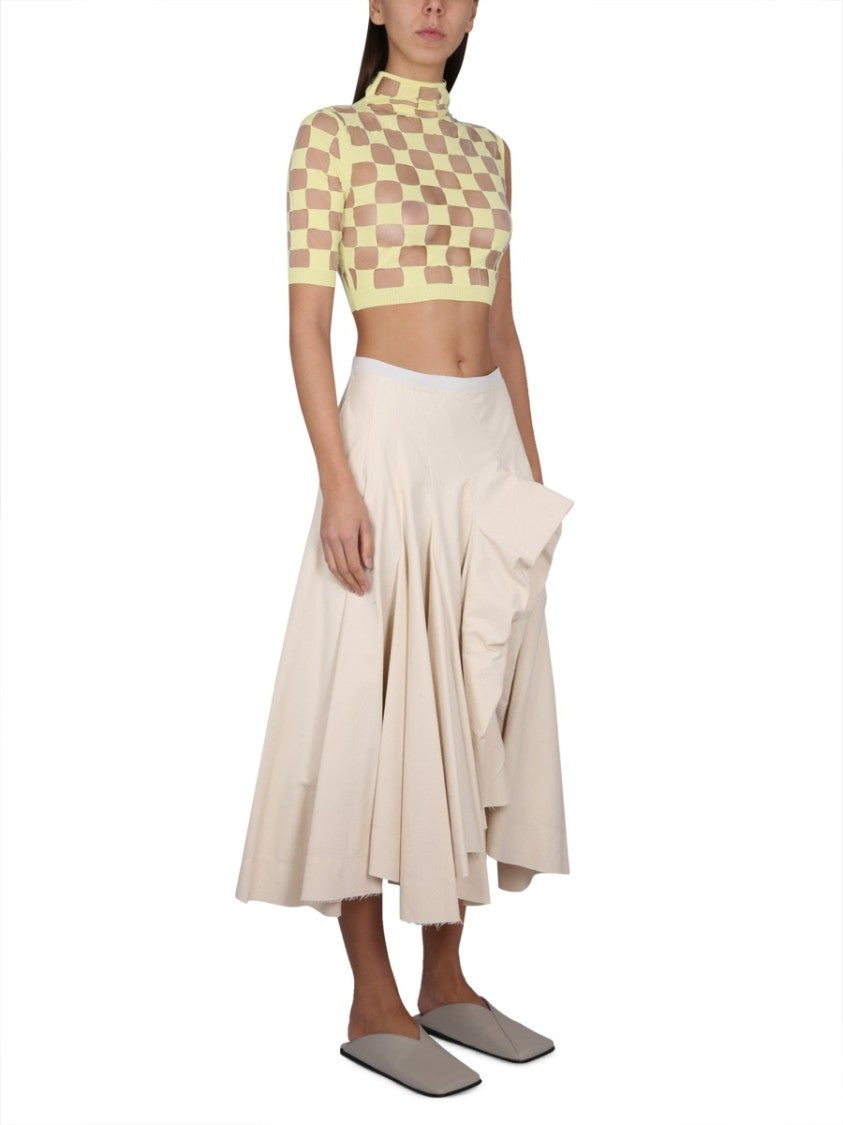 Max Mara Asymmetrical High Neck Long-Sleeved Top