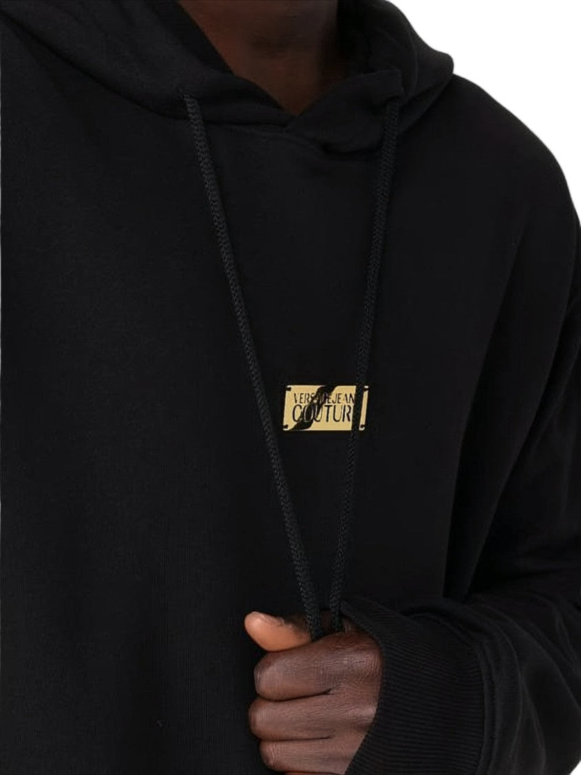 Versace Versace Black Hoodie With Drawstring