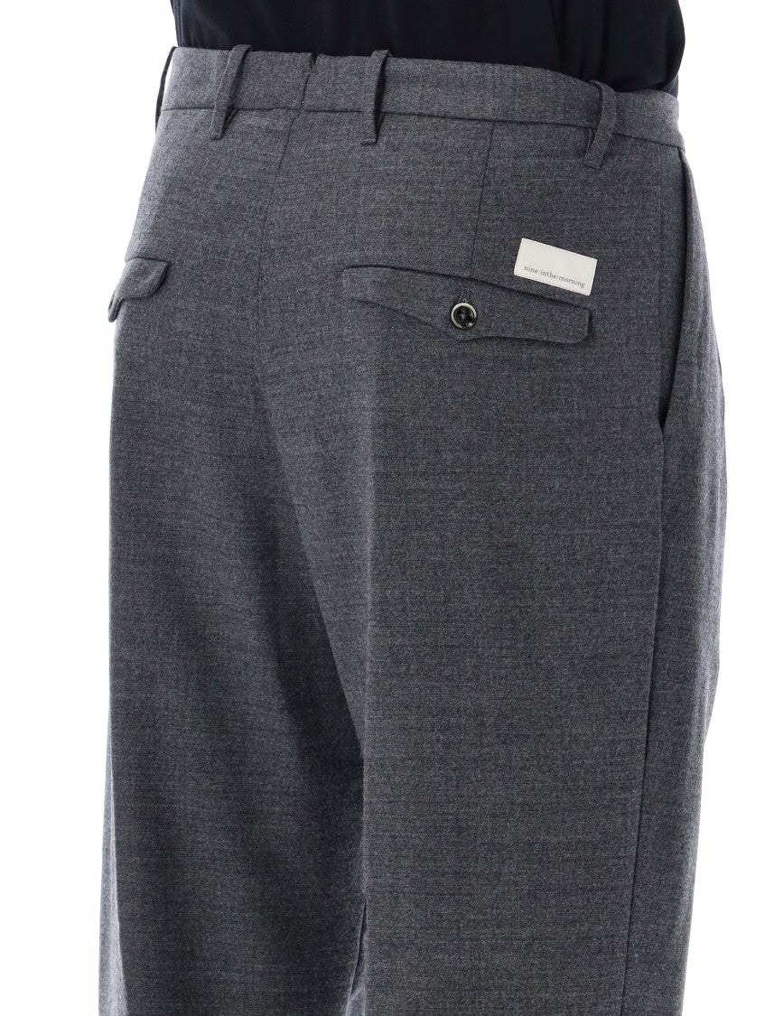 Nine In The Morning Kai Pleated Front Textured Straight-Leg Pants