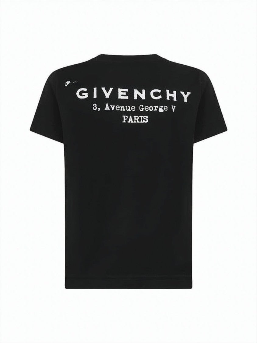 Givenchy Cropped Black Cotton T-Shirt With Minimalist Design
