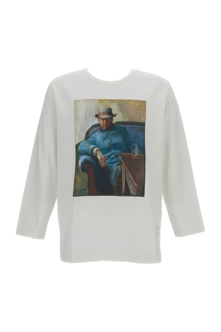Junya Watanabe White Printed Edvard Munch Linen Shirt