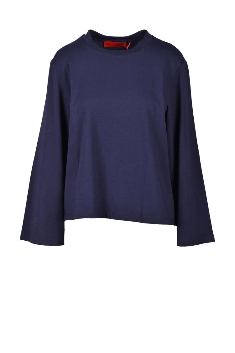 Wild Cashmere Navy Blue Cotton And Elastane T-Shirt