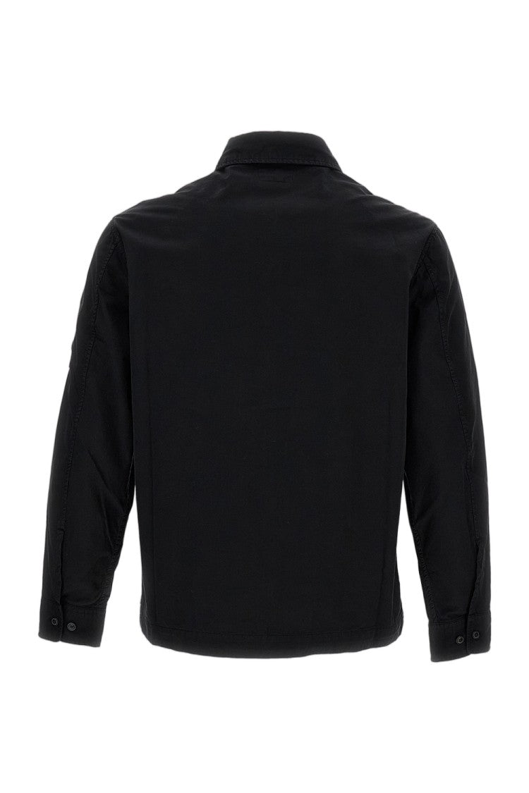 C.P. Company Oversized Organic Gabardine Zip-Up Shirt With Iconic Features