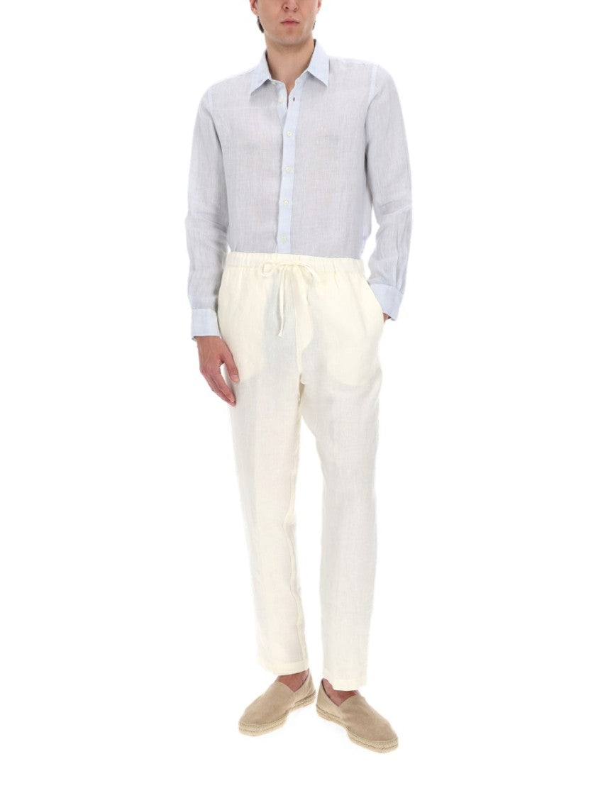 120% Lino Linen Traditional Collar Relaxed Shirt