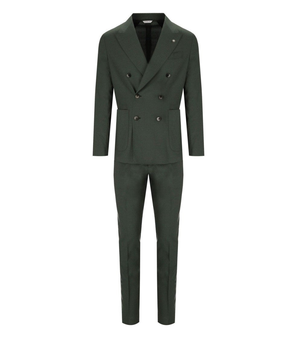 Manuel Ritz Green Double-Breasted Suit