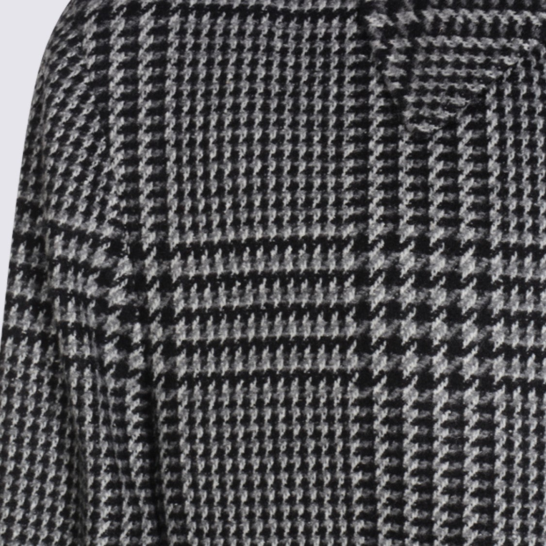 Zegna Grey And Black Wool Coat
