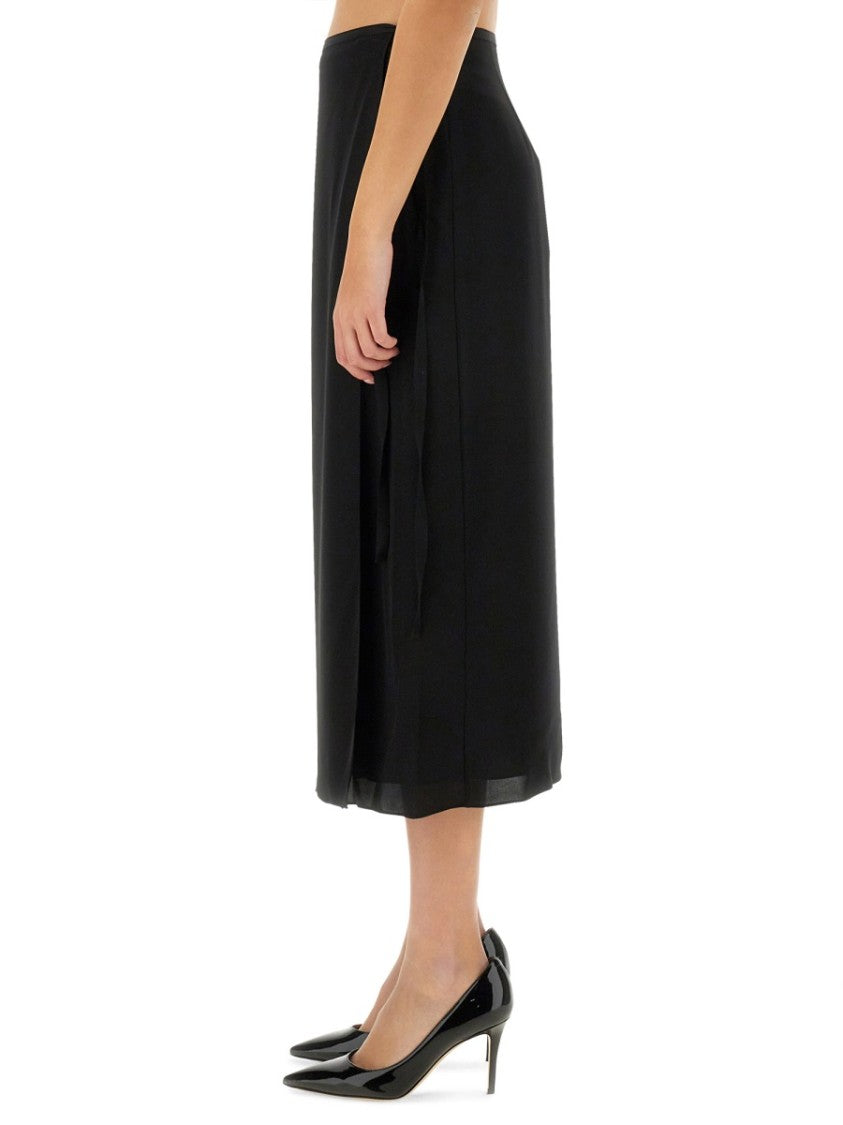 Theory Flowing Black Silk Skirt