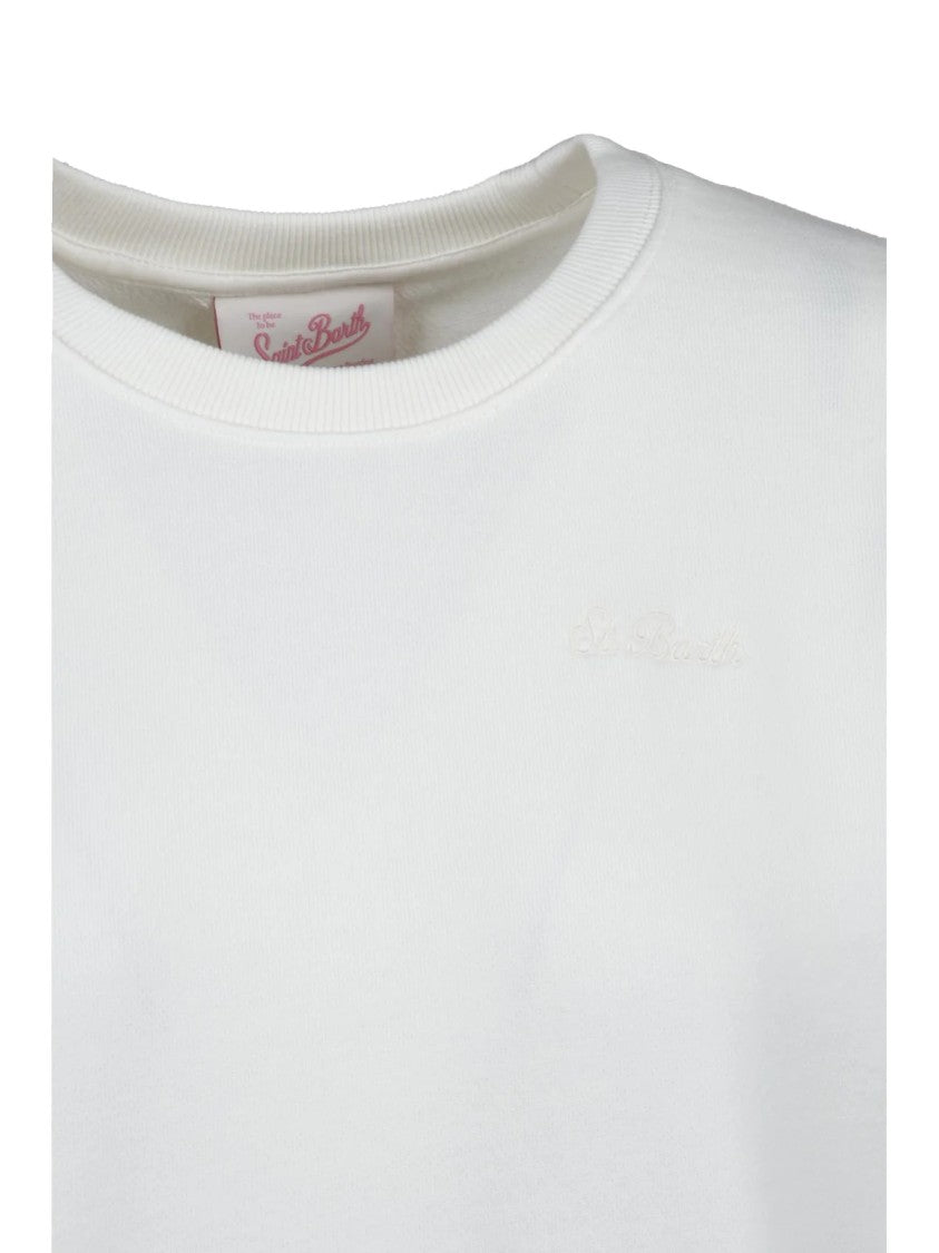 Mc2 Saint Barth White Crewneck Cotton Sweatshirt