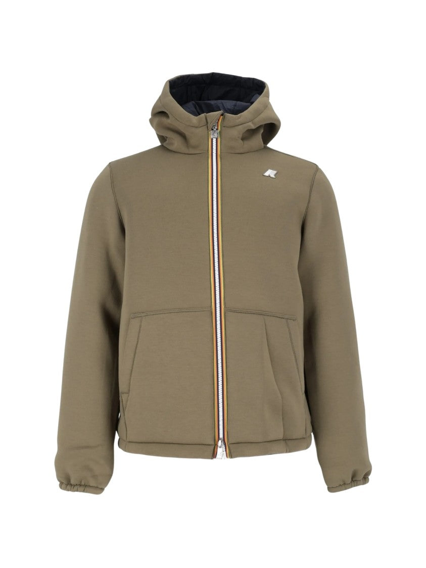 K-Way Jack Spacer Nylon Double Reversible Hooded Jacket