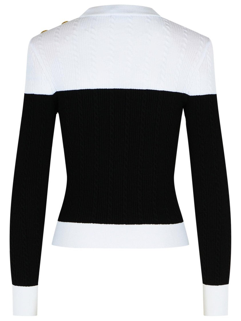 Balmain Black Viscose Blend Sweater
