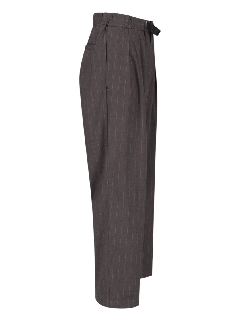 White Sand Brown Straight-Leg Belted Pants