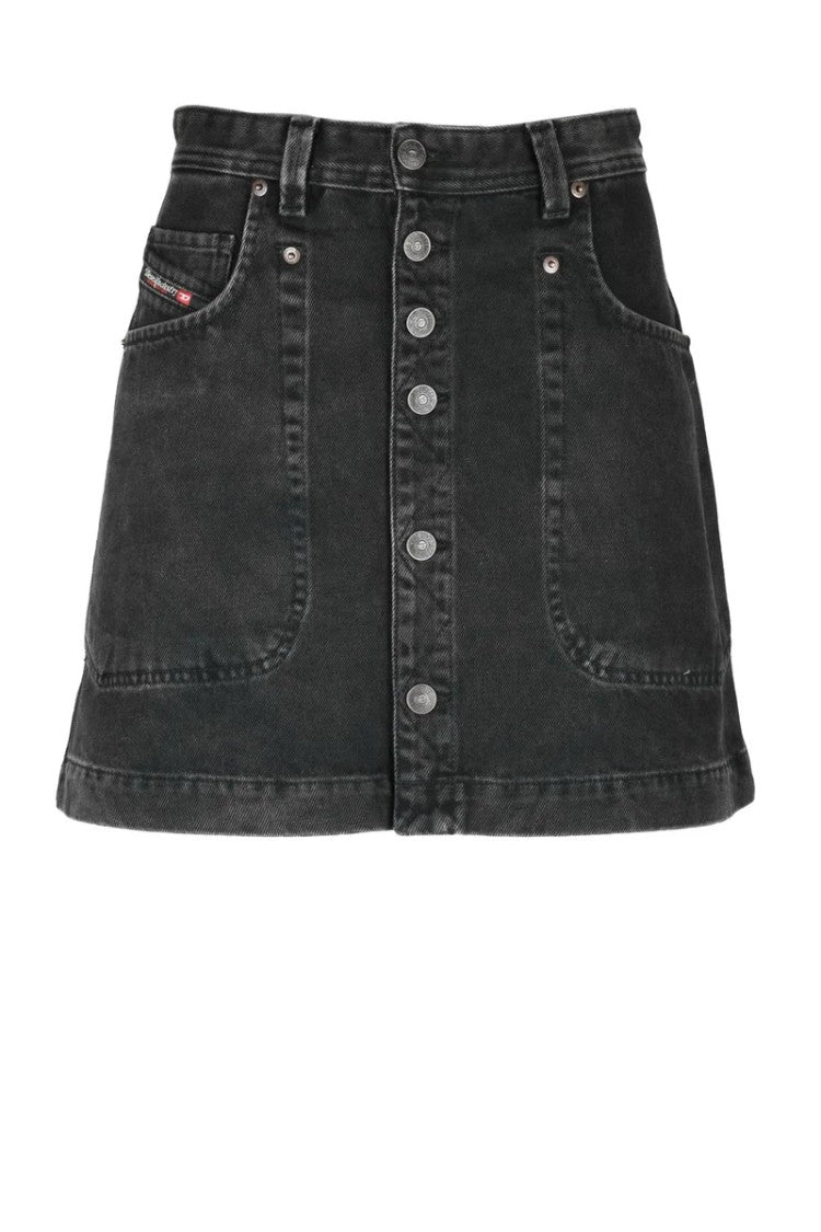 Diesel Black Cotton Women's Mini Denim Skirt