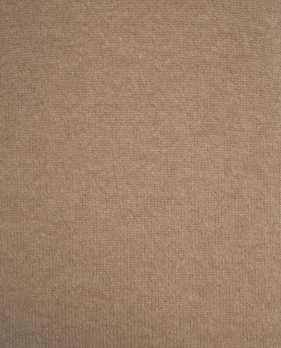 Mvm Beige Turtleneck Sweater With Asymmetric Hem