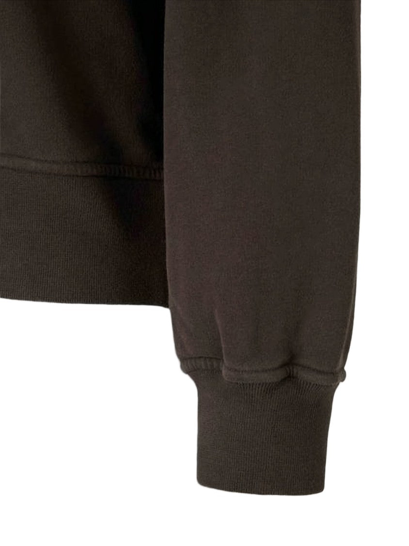 Stone Island Relaxed Fit Brown Sweatshirt With Iconic Patch