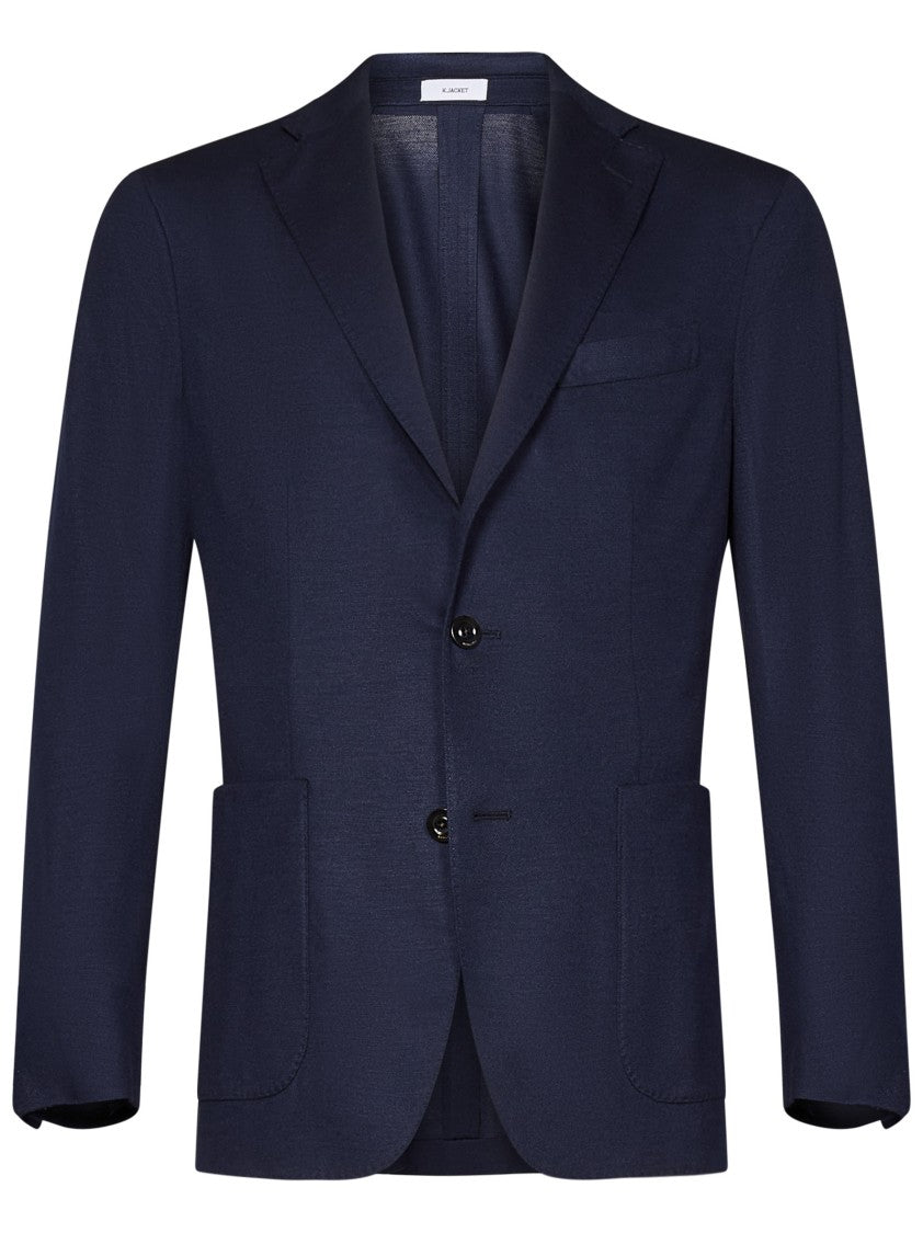 Boglioli Single-Breasted Blue Blazer In Cashmere-Silk Blend