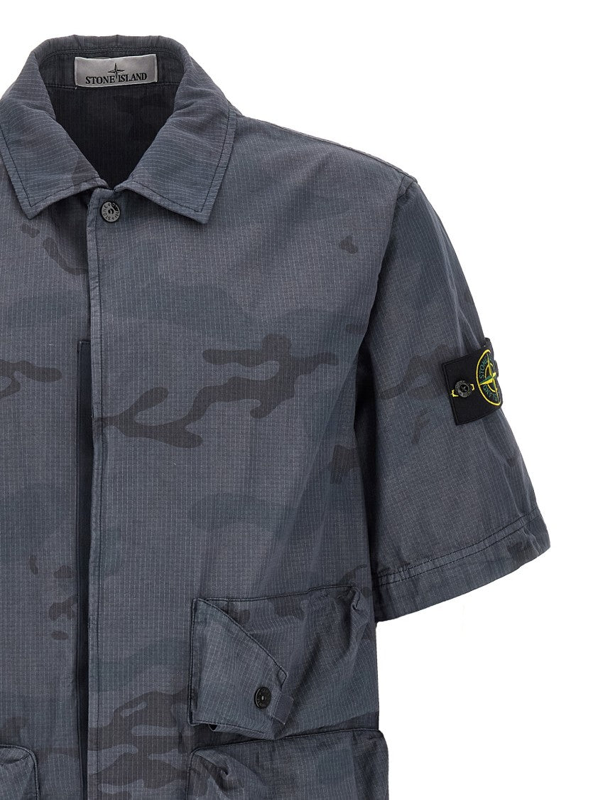 Stone Island Utility Multipocket Camouflage Print Shirt