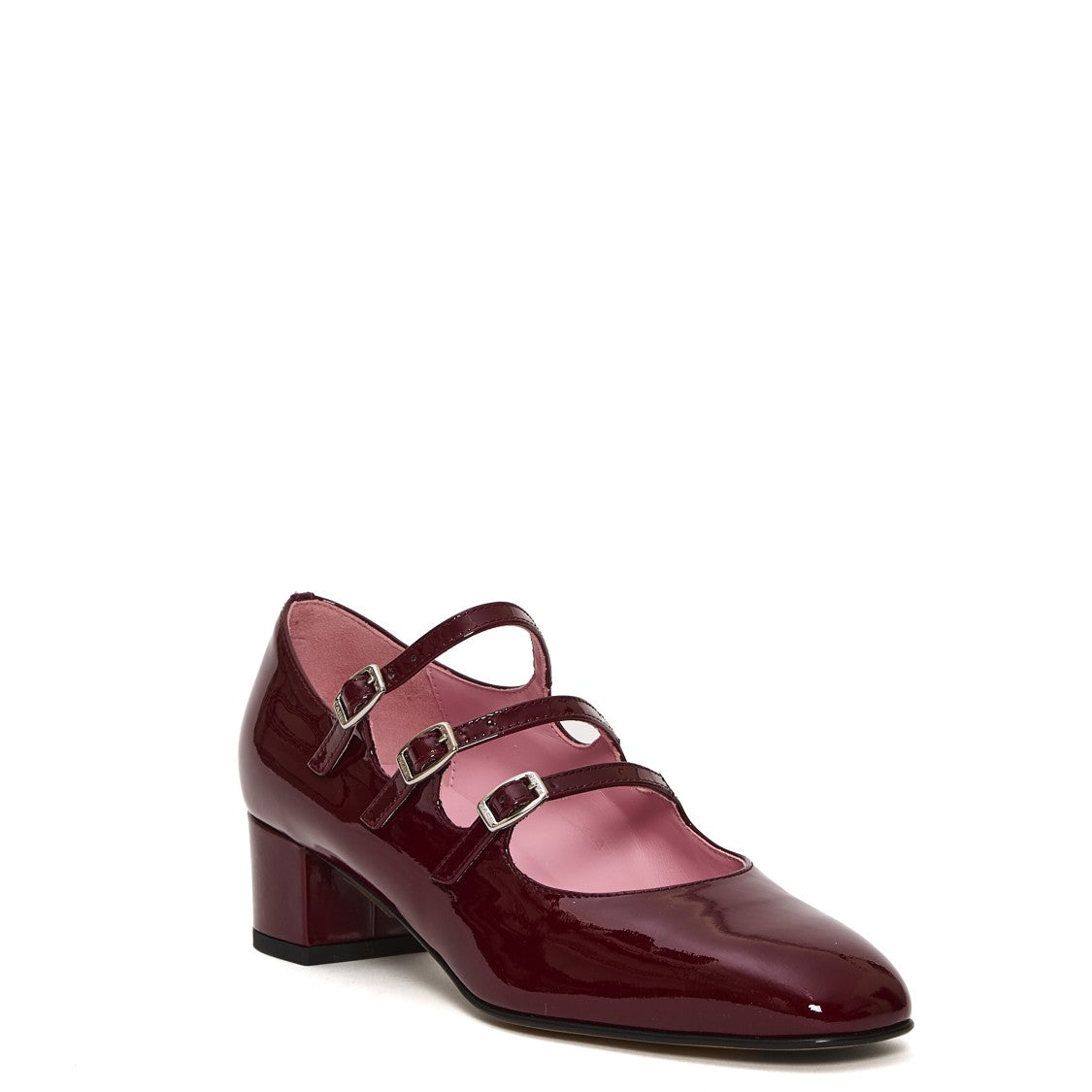 Carel Paris Pump Three Straps Patent Bordeaux 40 Mm