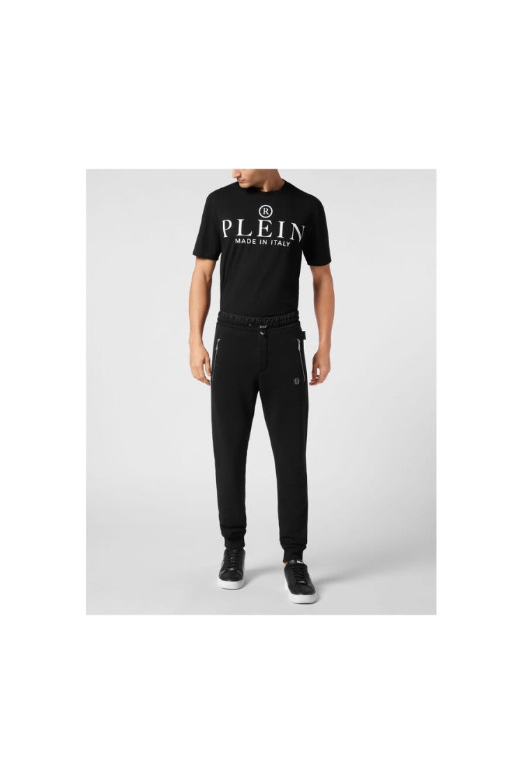 Philipp Plein Tailored Fit Black Trousers With Zippered Pockets