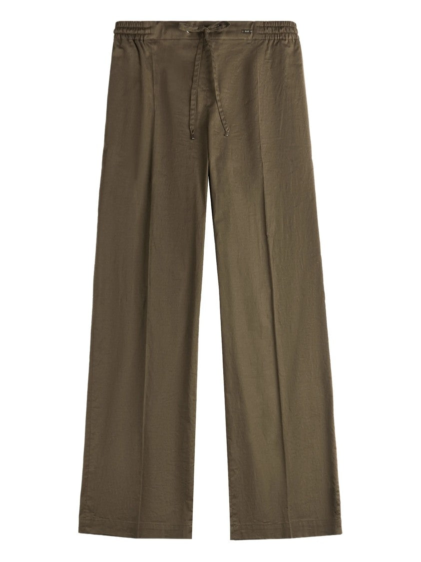 Fay Wide-Leg Drawstring Seam Detailing Pants