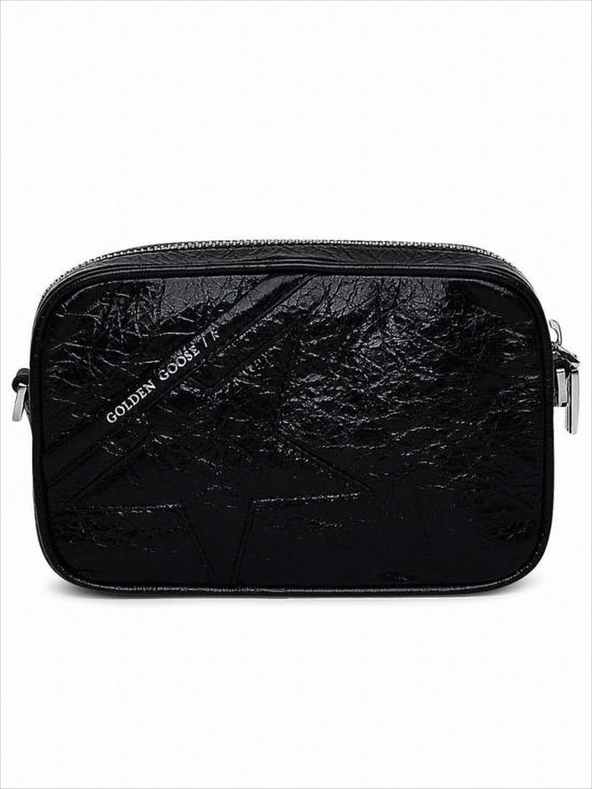 Golden Goose Glossy Black Lambskin Shoulder Bag