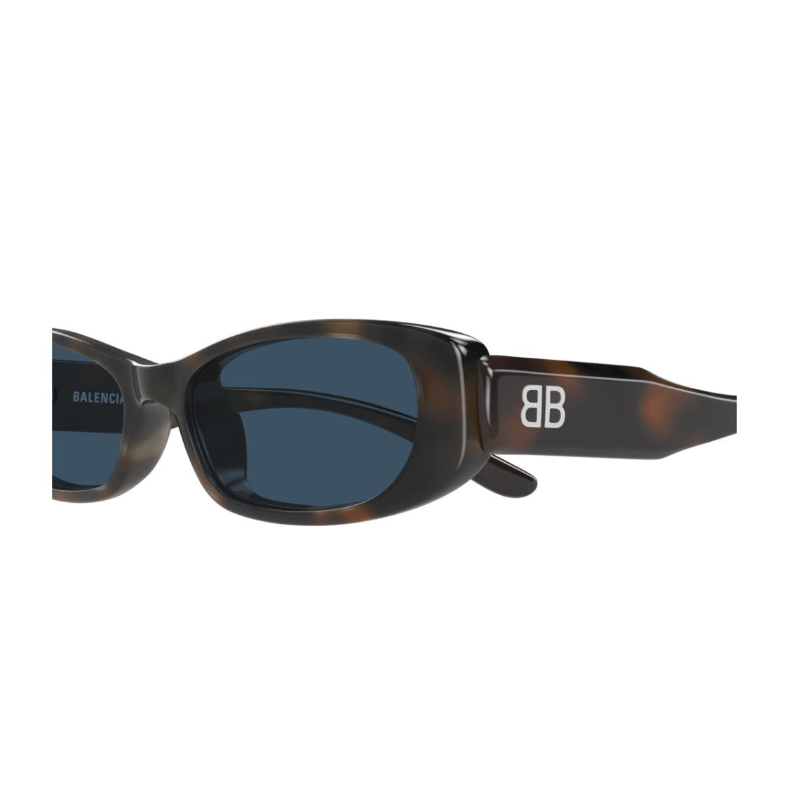 Balenciaga Everyday Rectangular Havana Blue Recycled Acetate Sunglasses