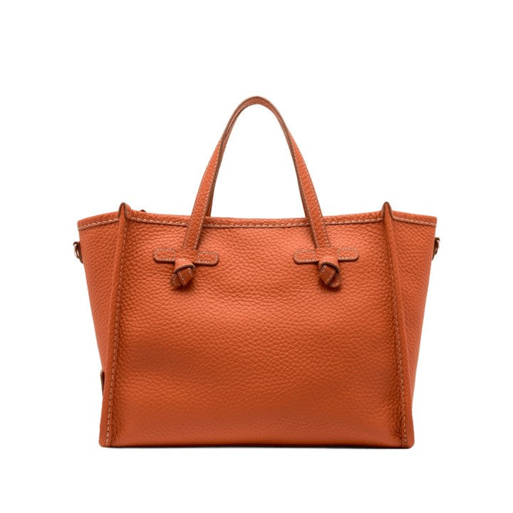 Marcella Coral Leather Handbag With Magnetic Closure