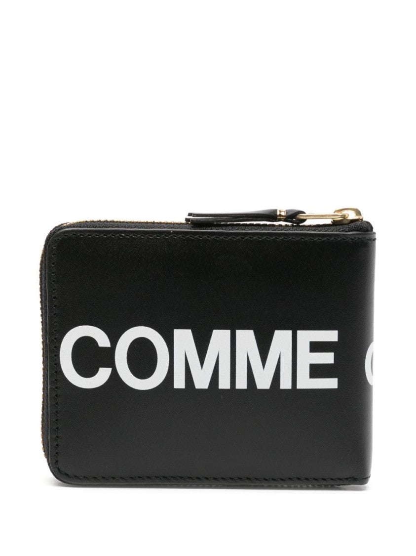 Comme Des Garçons Black Calf Leather Logo Wallet