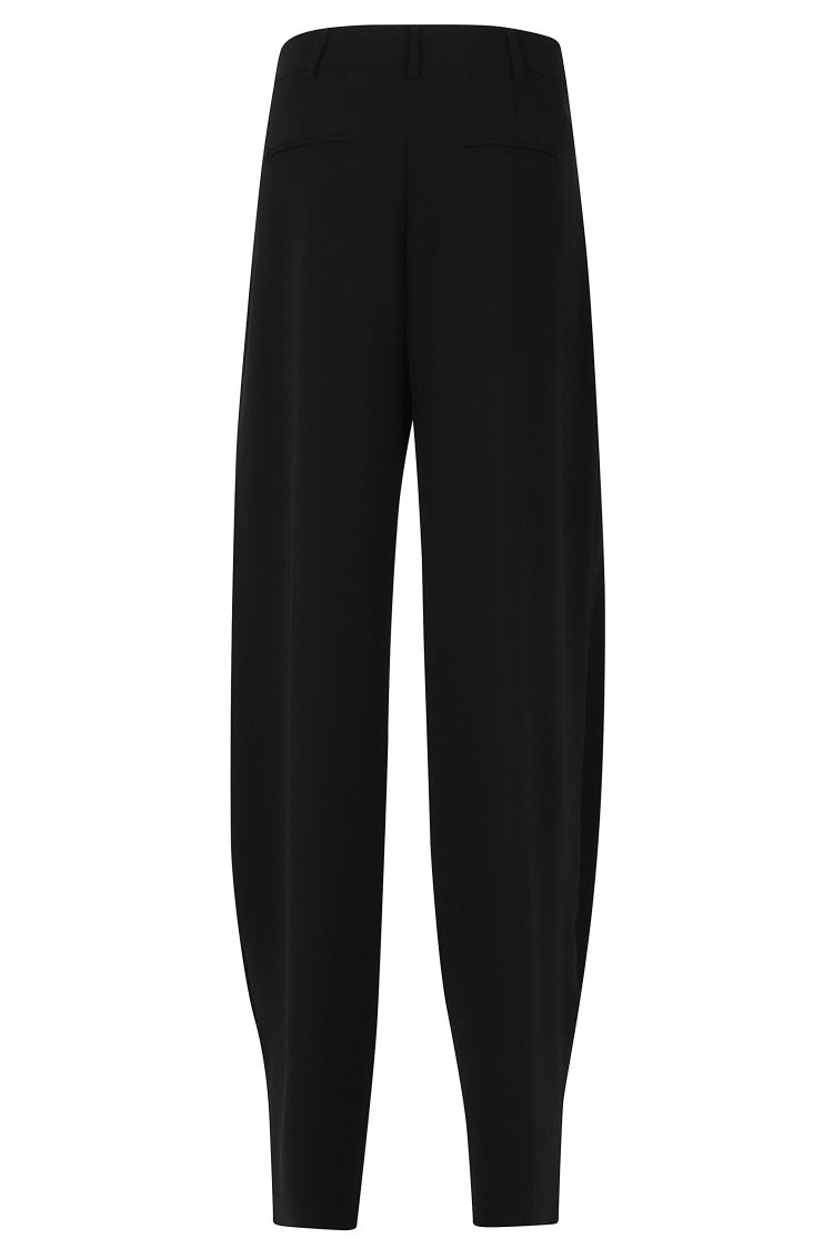 The Andamane Black Tracy Belt Loops Straight-Leg Polyester Trousers
