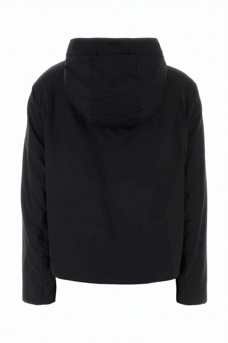 Herno Cropped Functional Jacket With Front Zipper And Hood