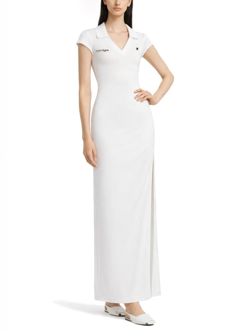 Courrèges Long Polo Shirt Side Slit Day Dress