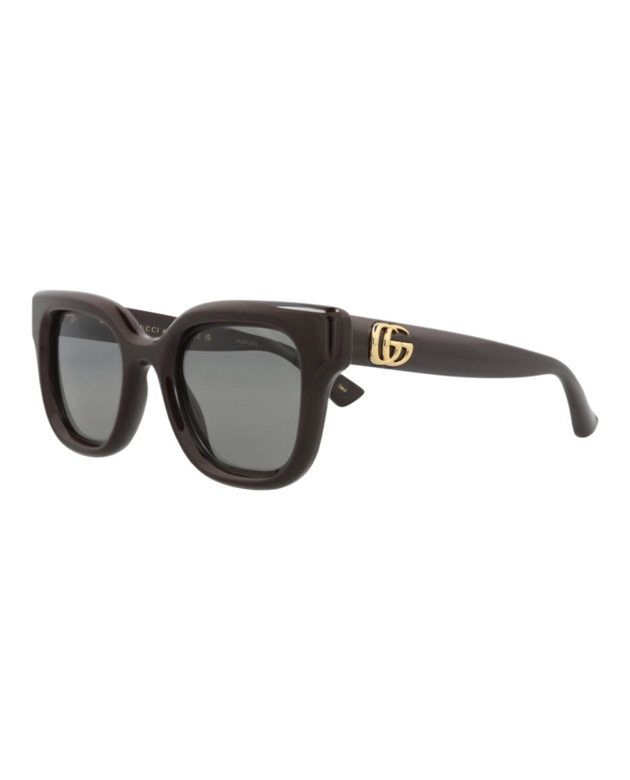 Gucci Square-Frame Injection Sunglasses With Gold-Tone Logo Detail
