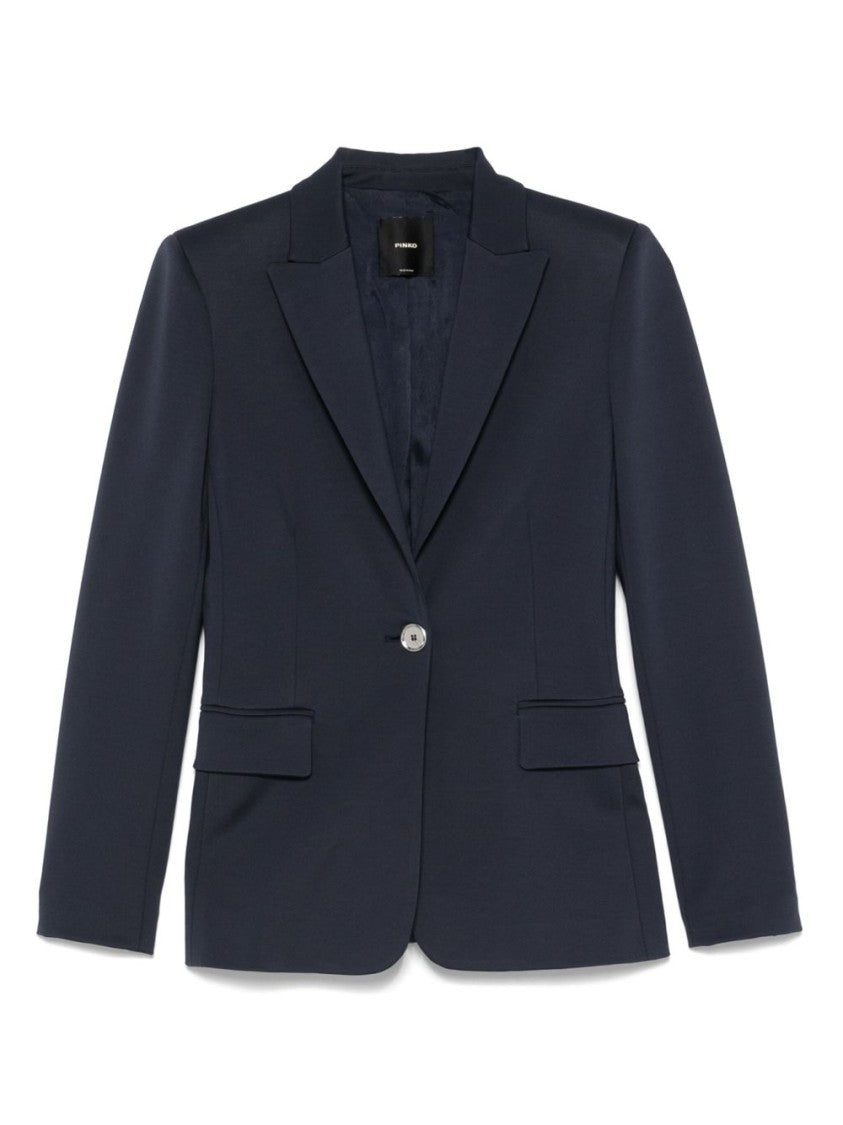 Pinko Tailored Blue Blazer With Single-Button Closure