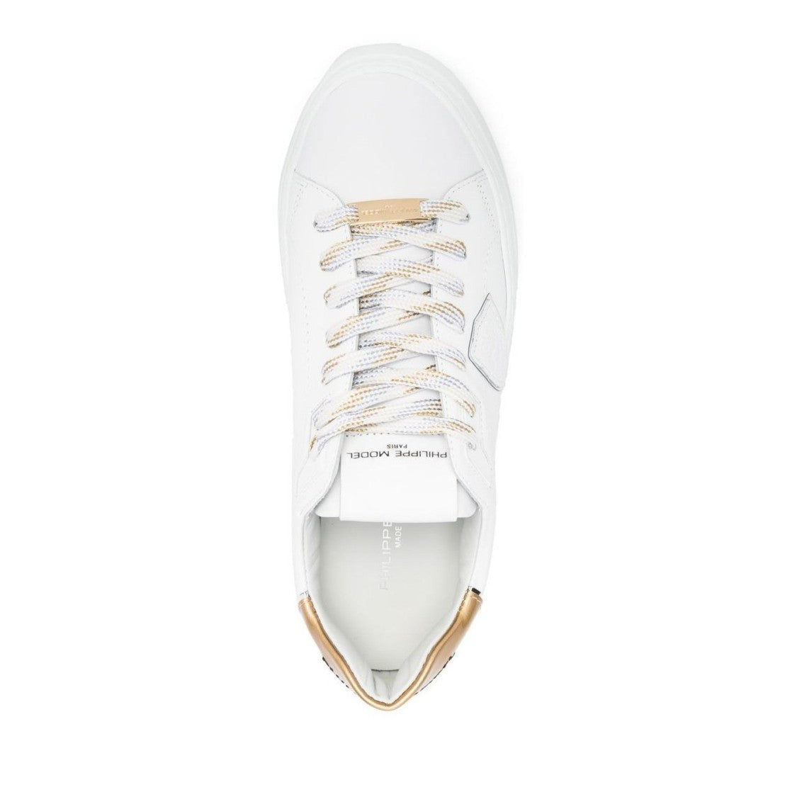 Philippe Model Paris Black Temple Low Leather Low-Top Metallic Sneakers