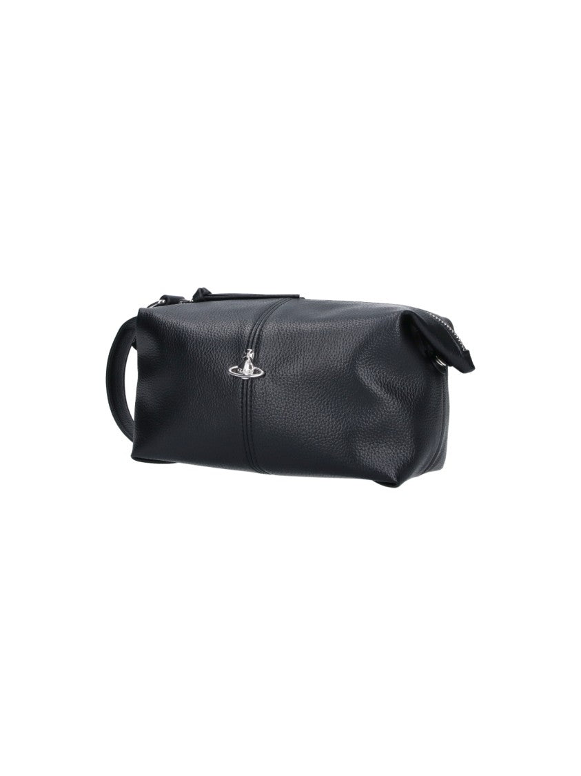 Vivienne Westwood Black Wash Bag Textured Pu Pouch