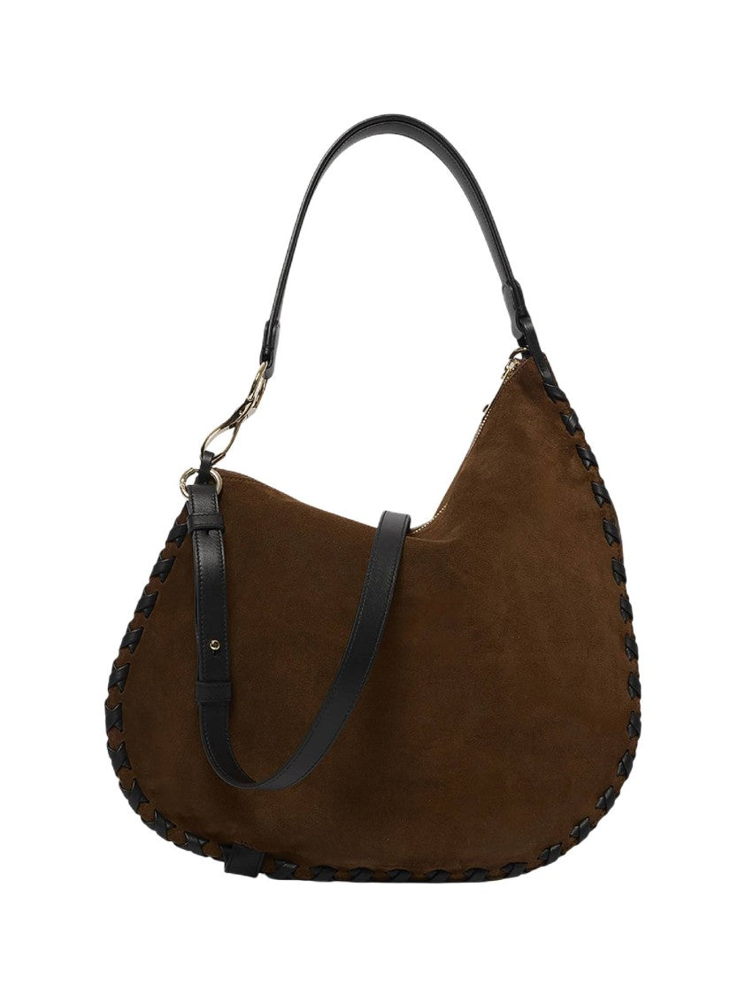 Claudio Orciani Chaos M Peach Cross Braided Suede Handbag