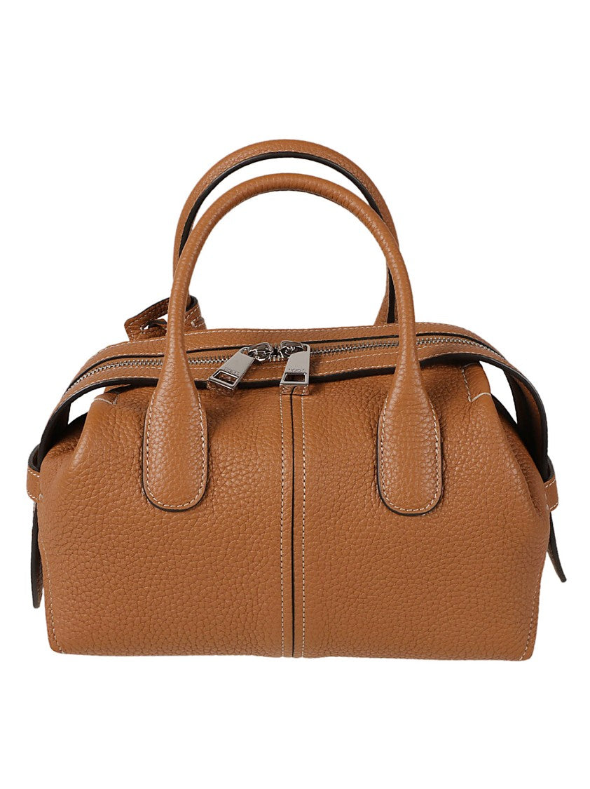 Tod's Structured Pebbled Calfskin Handbag With Silver-Tone Hardware