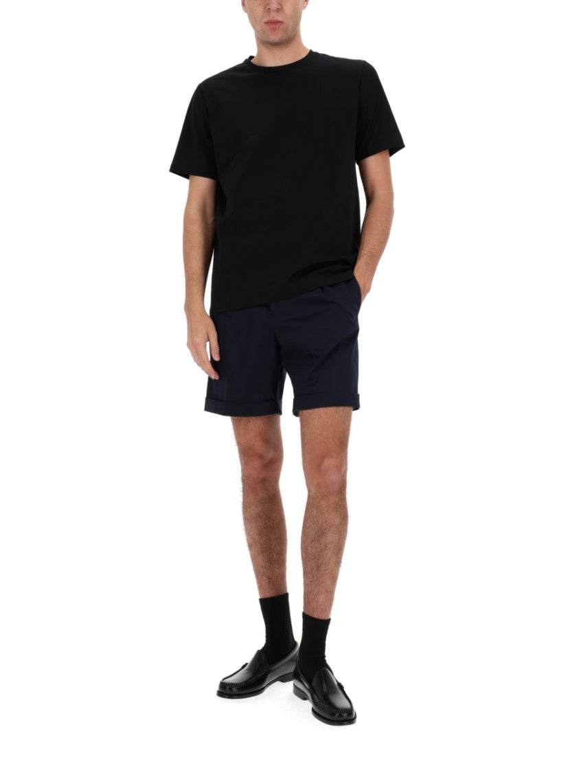 Lardini Neutrals Tailored Front Pleats Cotton Shorts